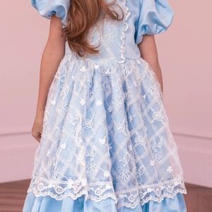 JessaKae Blue and White Kids Formal Dress